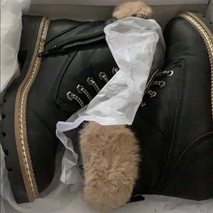 Steve Madden Alaska lace up bootie faux fur